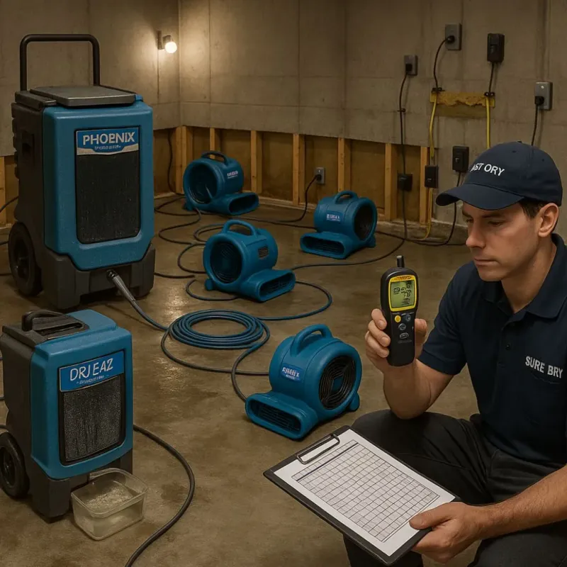 Structural Drying and Dehumidification process in Encinitas, CA